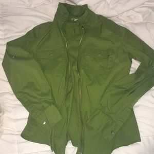 Army green zip up jacket